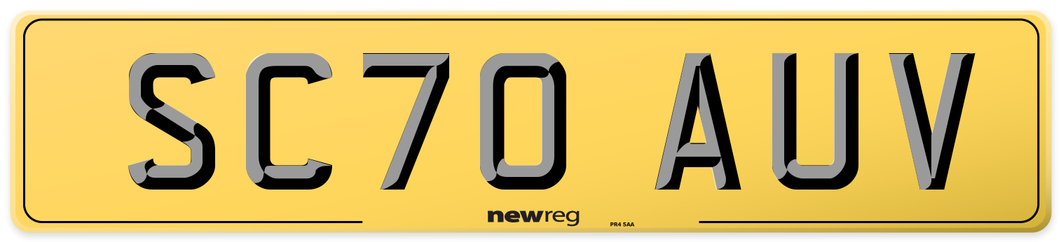 SC70 AUV Rear Number Plate