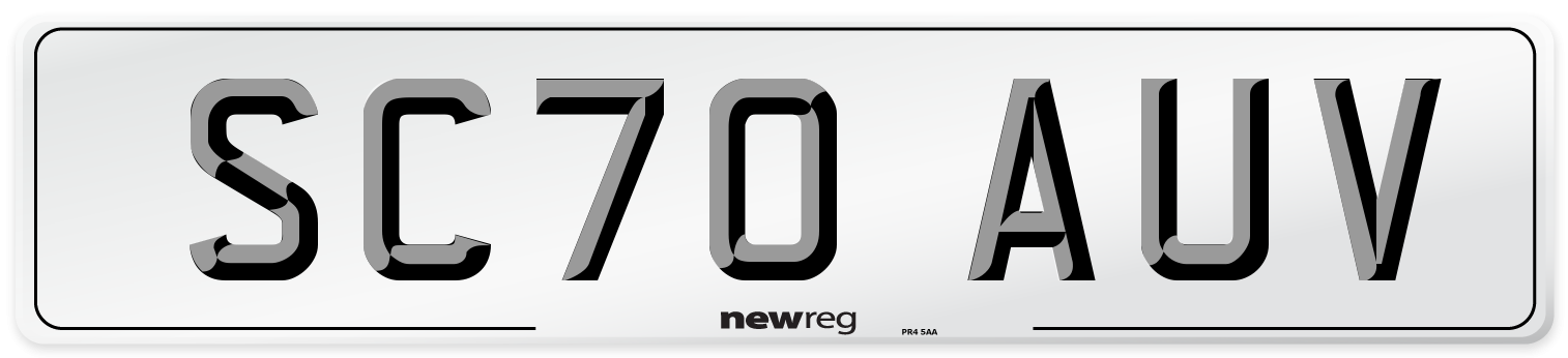 SC70 AUV Front Number Plate