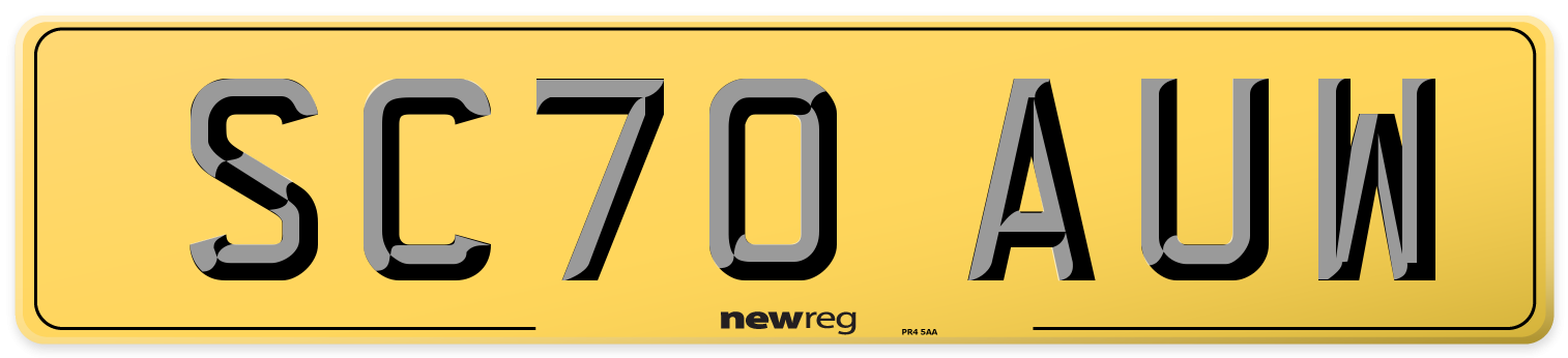 SC70 AUW Rear Number Plate