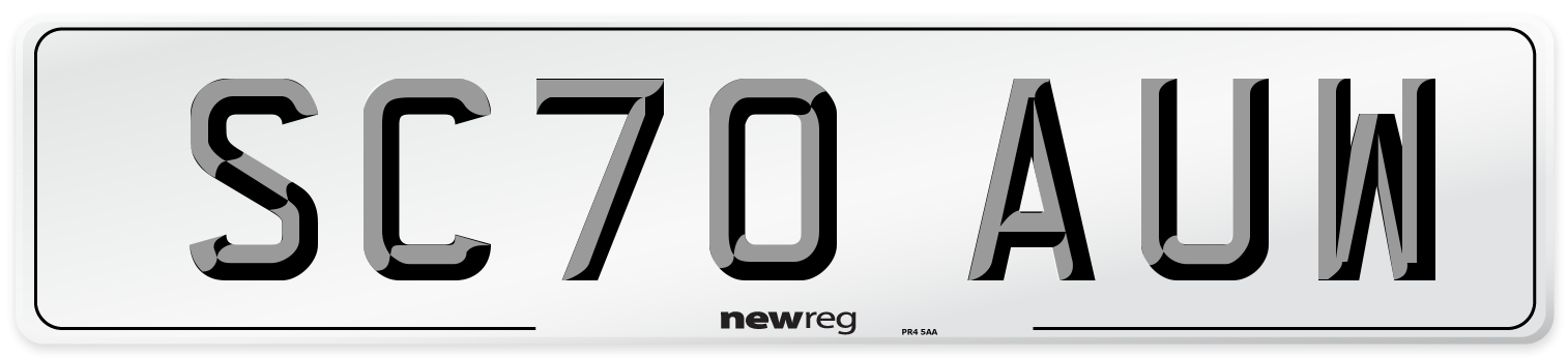 SC70 AUW Front Number Plate