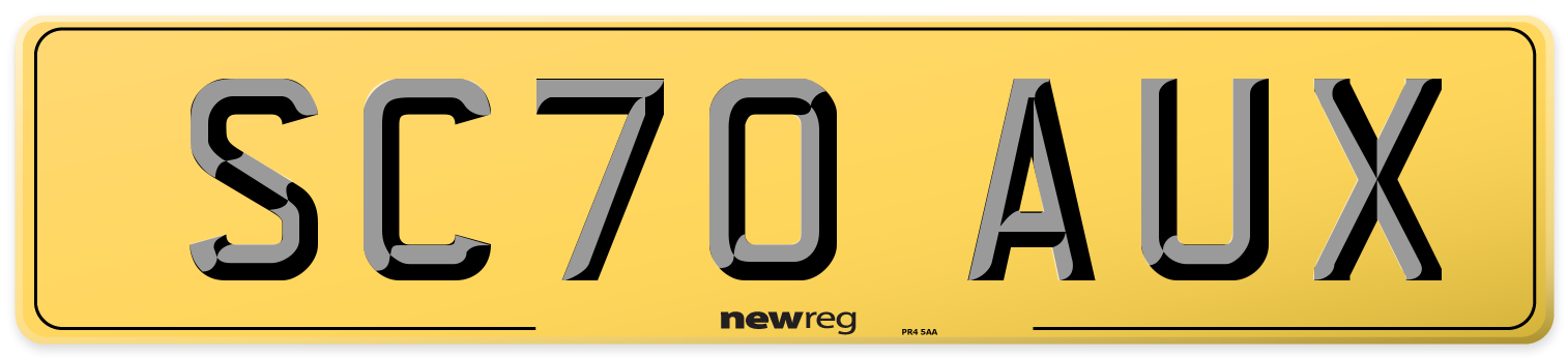 SC70 AUX Rear Number Plate