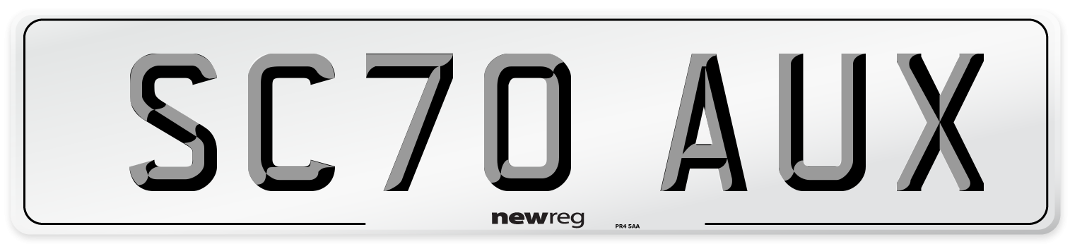 SC70 AUX Front Number Plate
