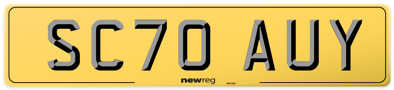 SC70 AUY Rear Number Plate