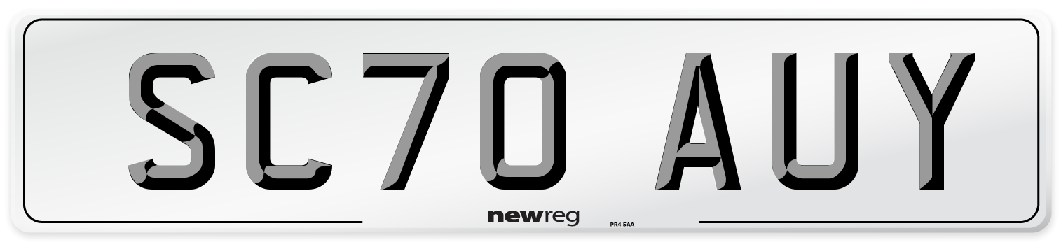 SC70 AUY Front Number Plate
