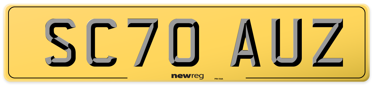 SC70 AUZ Rear Number Plate