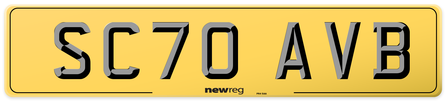 SC70 AVB Rear Number Plate