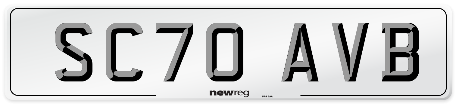 SC70 AVB Front Number Plate