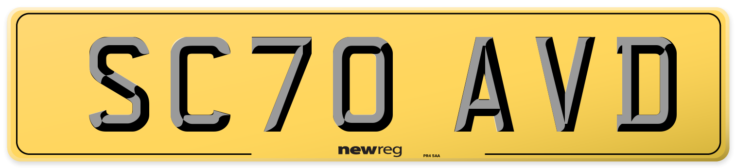 SC70 AVD Rear Number Plate