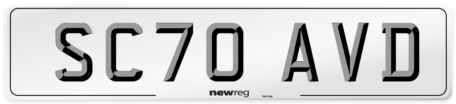 SC70 AVD Front Number Plate