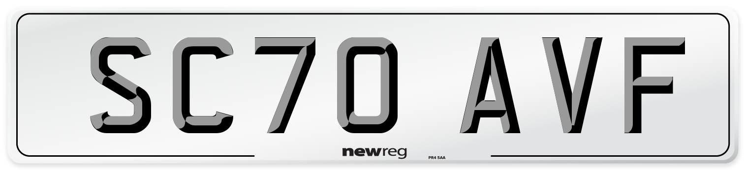 SC70 AVF Front Number Plate