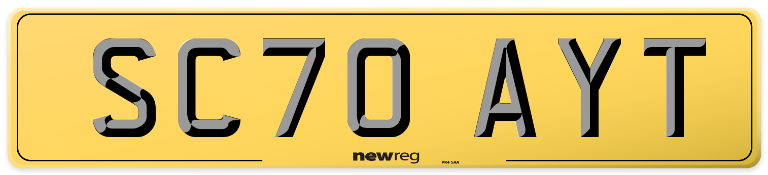 SC70 AYT Rear Number Plate