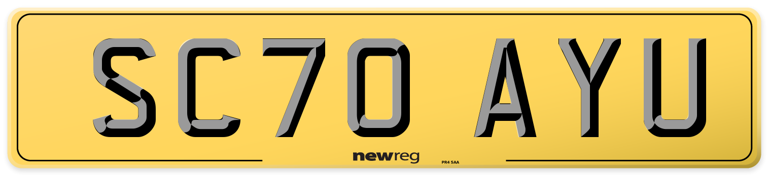 SC70 AYU Rear Number Plate