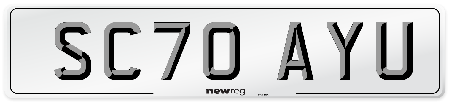 SC70 AYU Front Number Plate