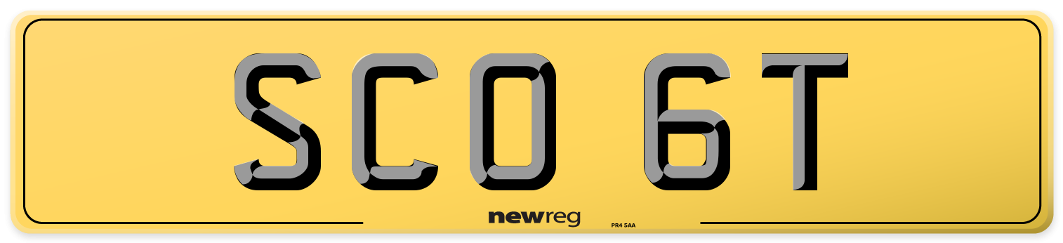 SCO 6T Rear Number Plate