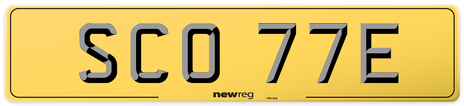 SCO 77E Rear Number Plate