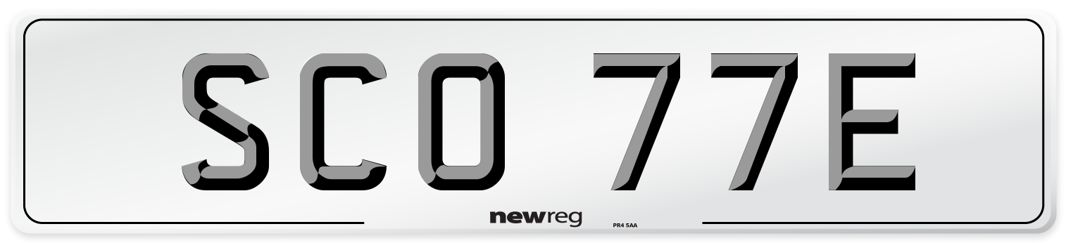 SCO 77E Front Number Plate