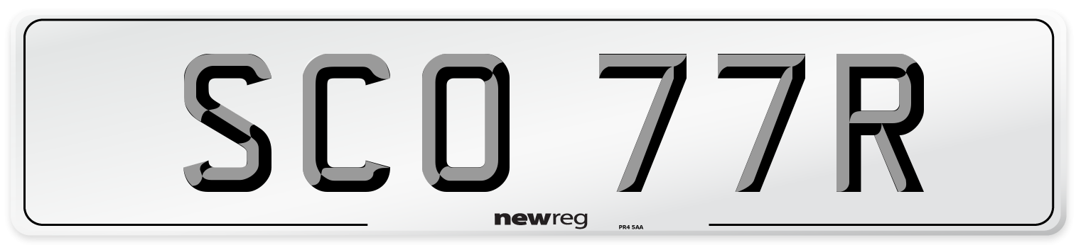 SCO 77R Front Number Plate