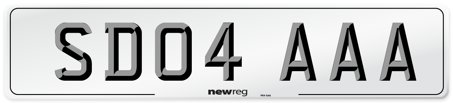 SD04 AAA Front Number Plate