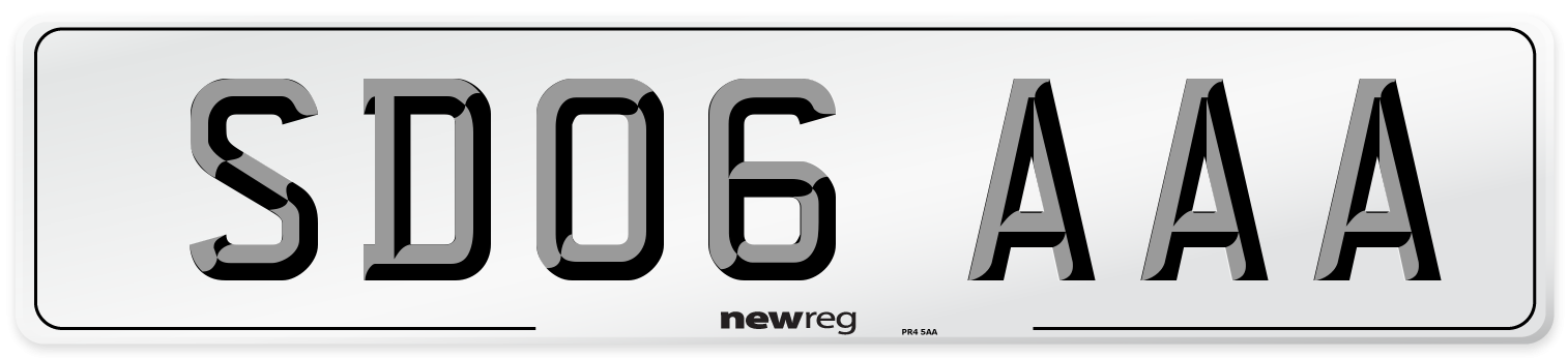 SD06 AAA Front Number Plate