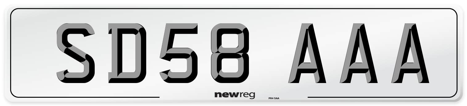 SD58 AAA Front Number Plate