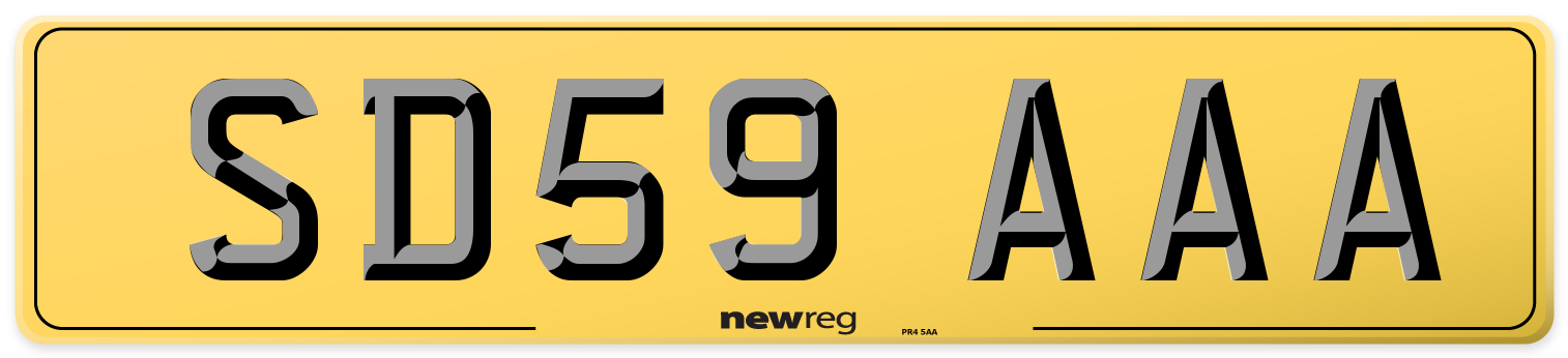 SD59 AAA Rear Number Plate