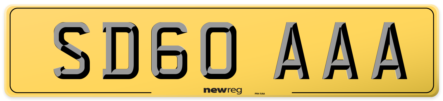 SD60 AAA Rear Number Plate