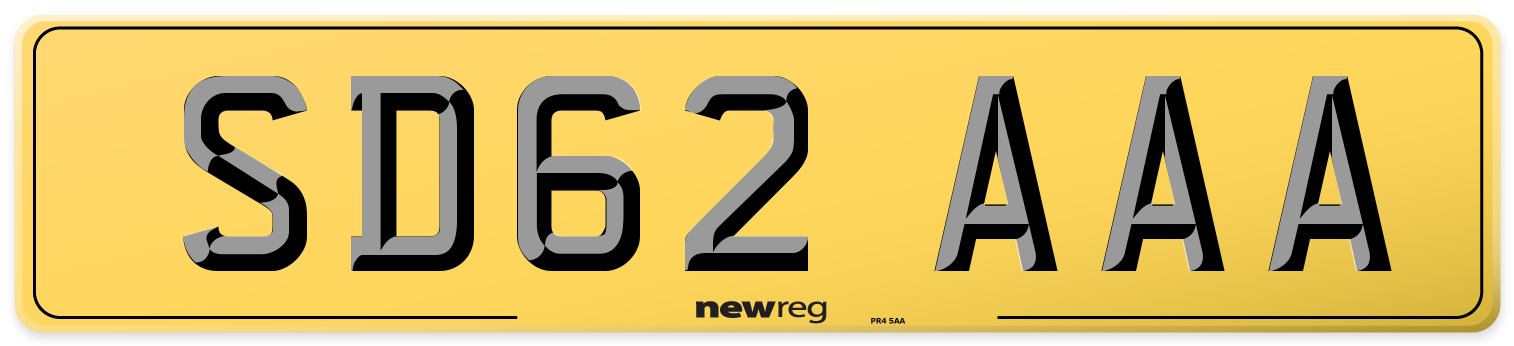 SD62 AAA Rear Number Plate
