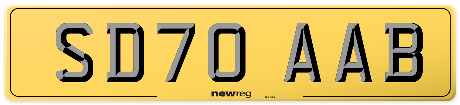 SD70 AAB Rear Number Plate