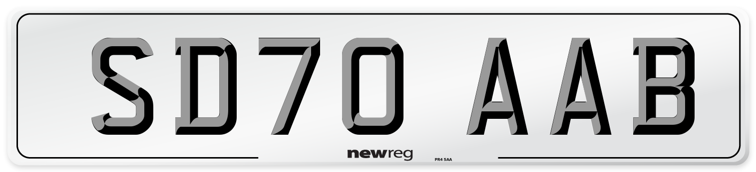 SD70 AAB Front Number Plate
