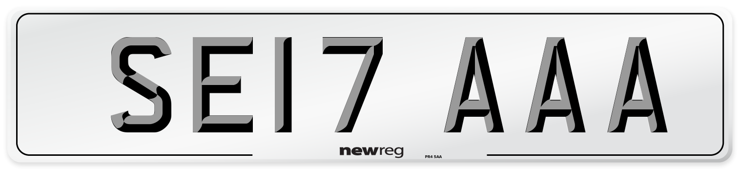 SE17 AAA Front Number Plate