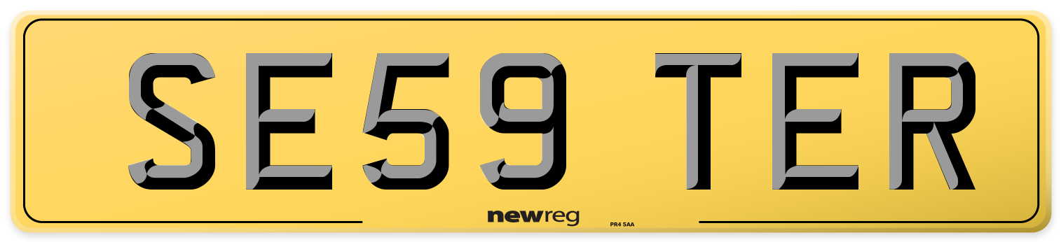 SE59 TER Rear Number Plate