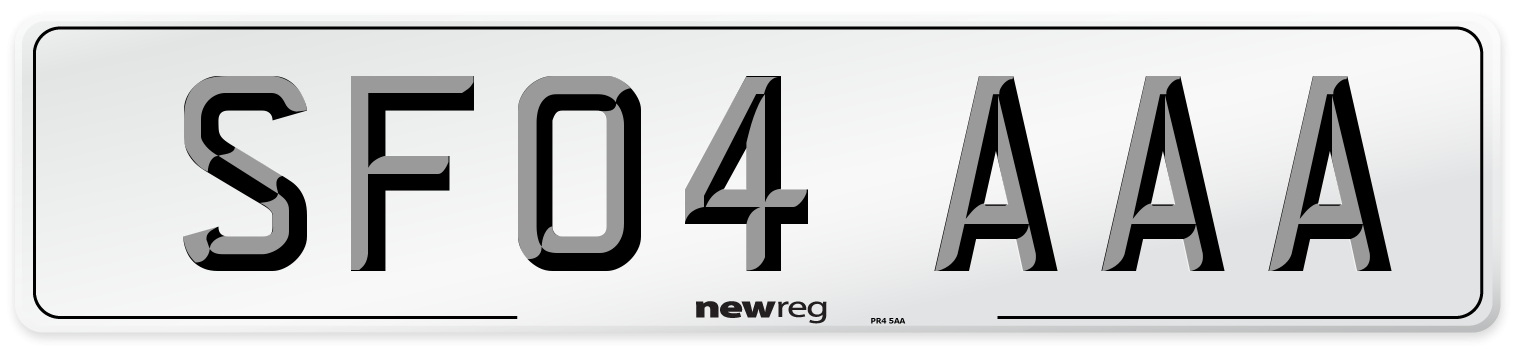 SF04 AAA Front Number Plate