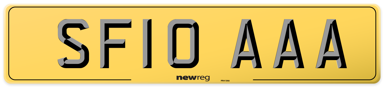 SF10 AAA Rear Number Plate