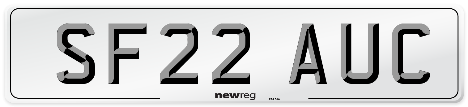 SF22 AUC Front Number Plate