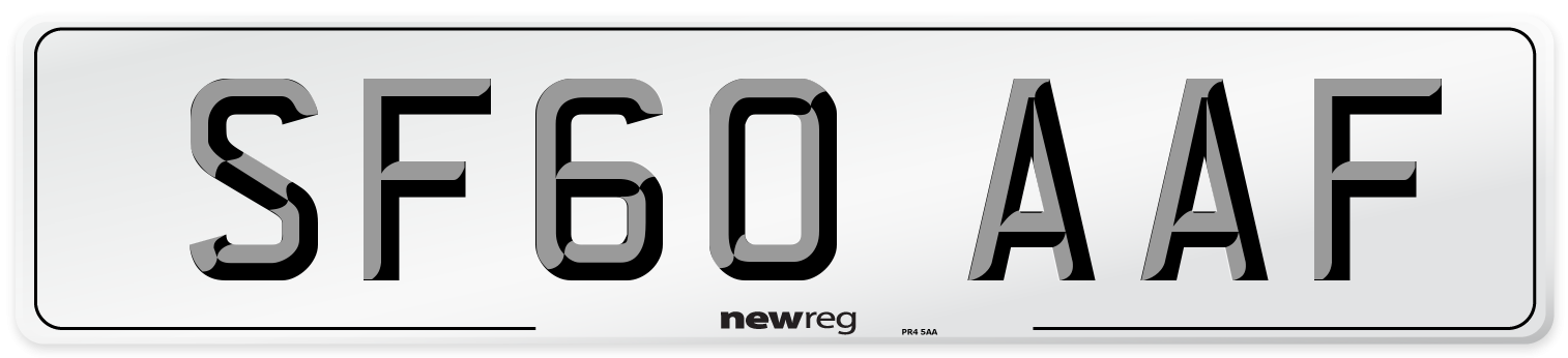 SF60 AAF Front Number Plate