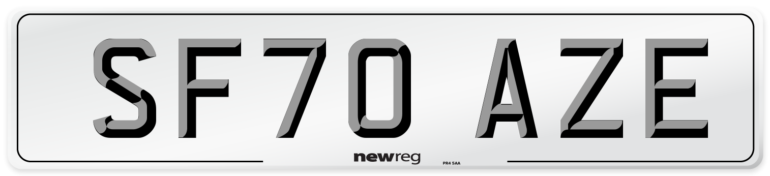 SF70 AZE Front Number Plate