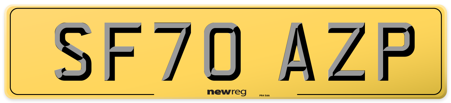 SF70 AZP Rear Number Plate