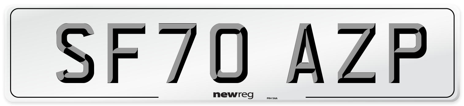 SF70 AZP Front Number Plate