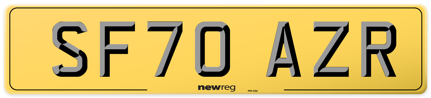 SF70 AZR Rear Number Plate