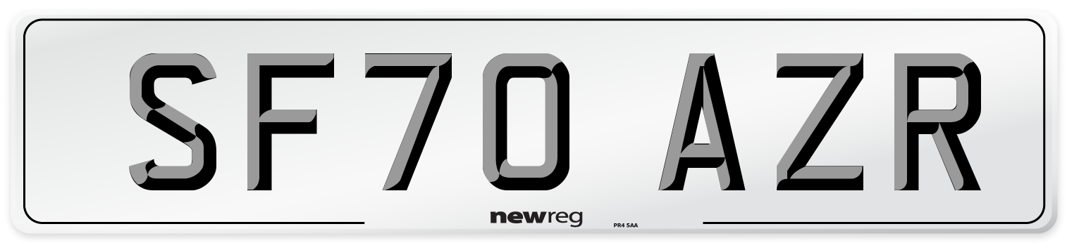 SF70 AZR Front Number Plate
