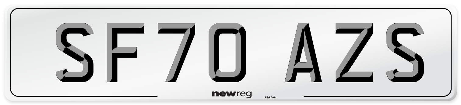 SF70 AZS Front Number Plate