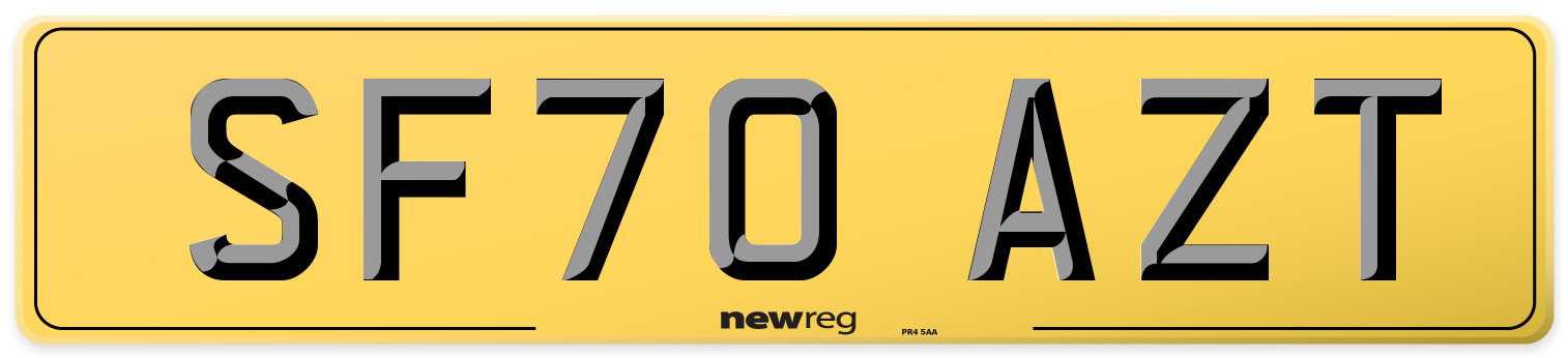 SF70 AZT Rear Number Plate