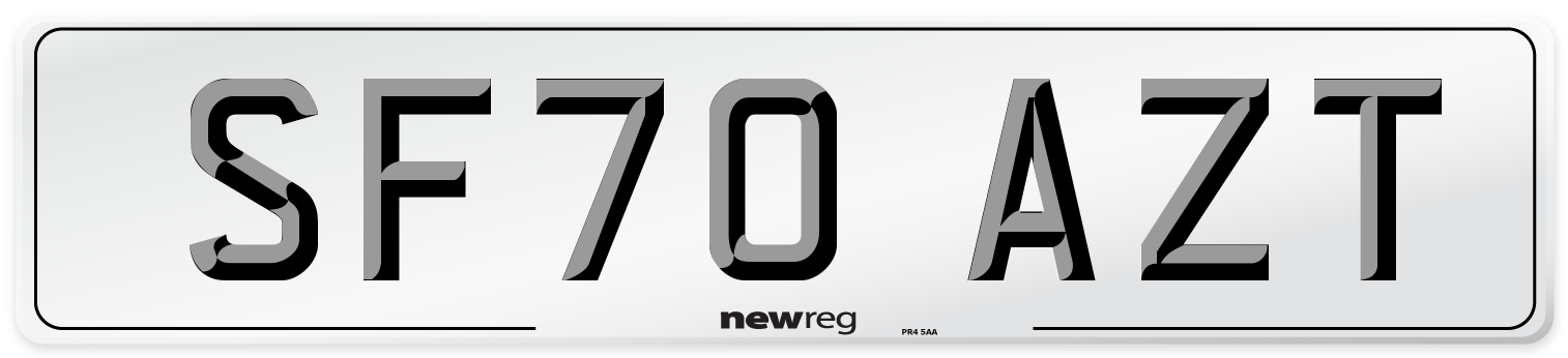 SF70 AZT Front Number Plate