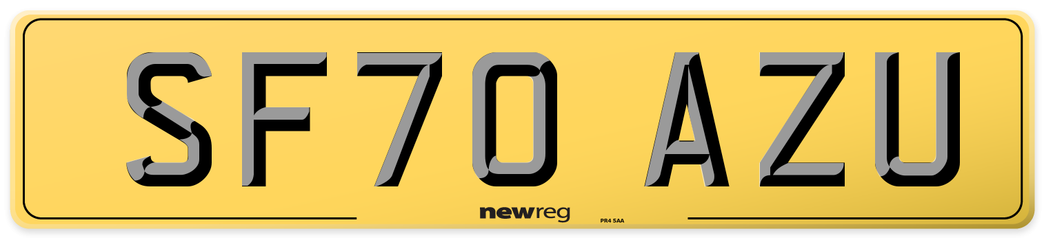 SF70 AZU Rear Number Plate