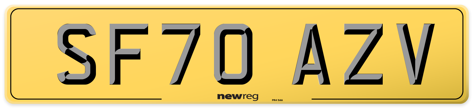 SF70 AZV Rear Number Plate