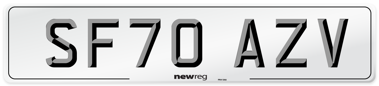 SF70 AZV Front Number Plate