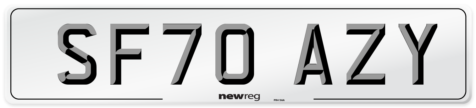 SF70 AZY Front Number Plate