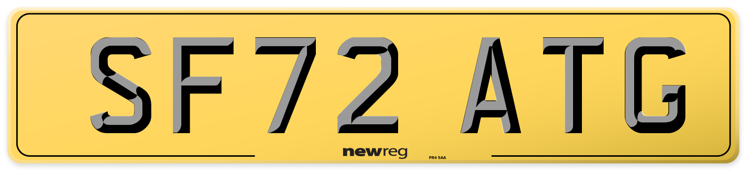 SF72 ATG Rear Number Plate