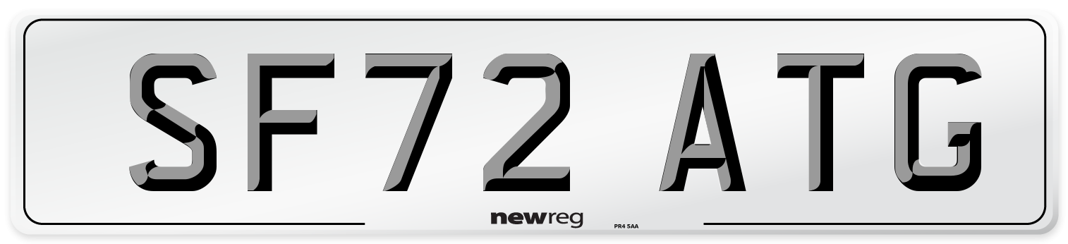 SF72 ATG Front Number Plate