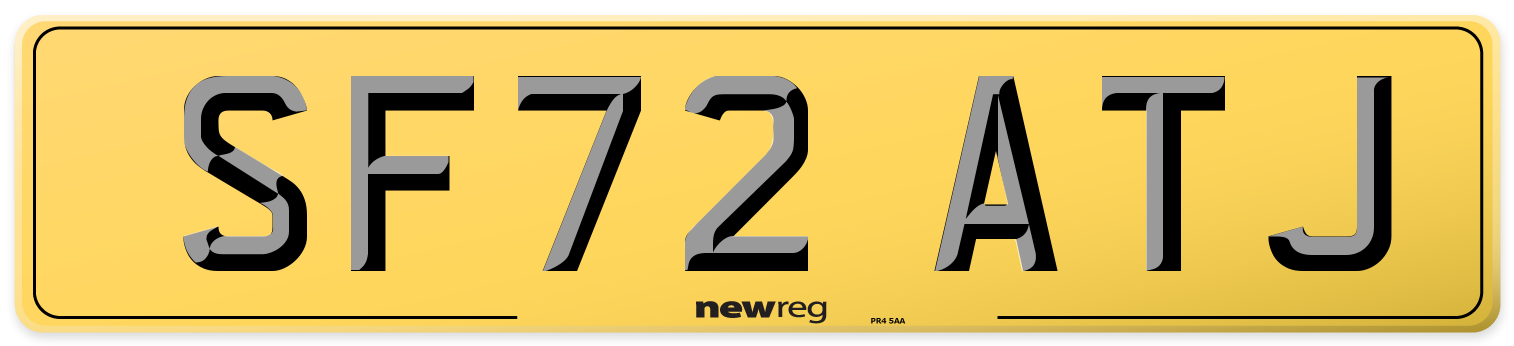SF72 ATJ Rear Number Plate